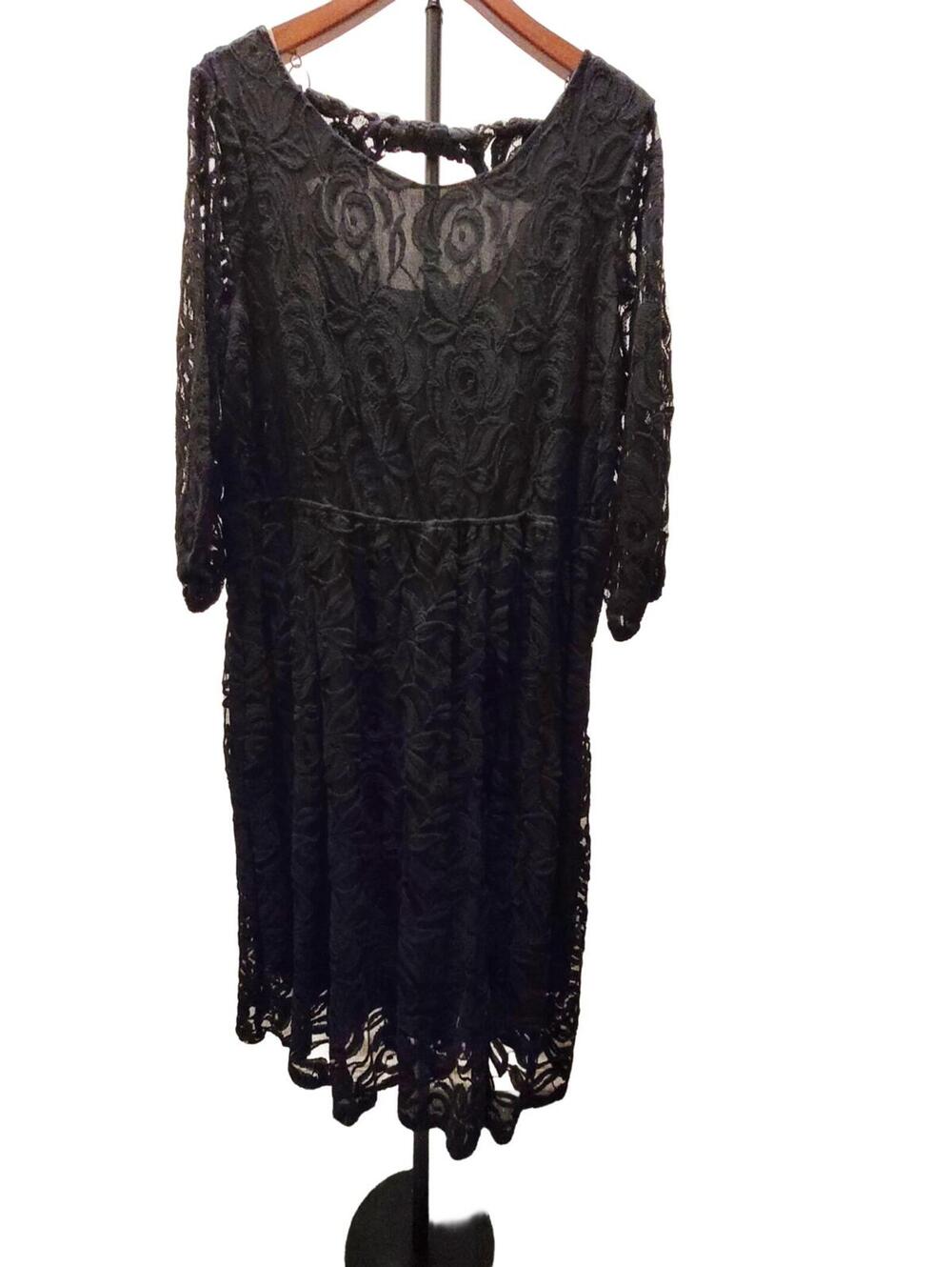 ING Black Lace Dress with Back Cutout Size 3X
